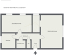 Grundriss - Helle 2‑Zimmer-​Wohnung mit Gartennutzung